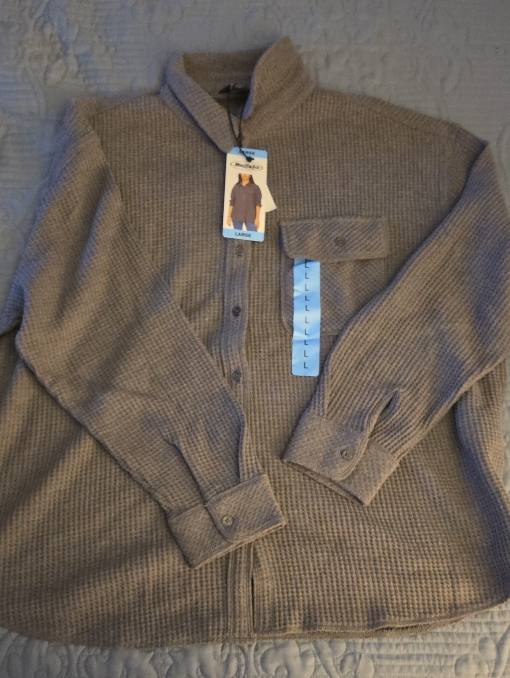 croft & barrow Taupe Waffle-Knit Zip-Up Sweater